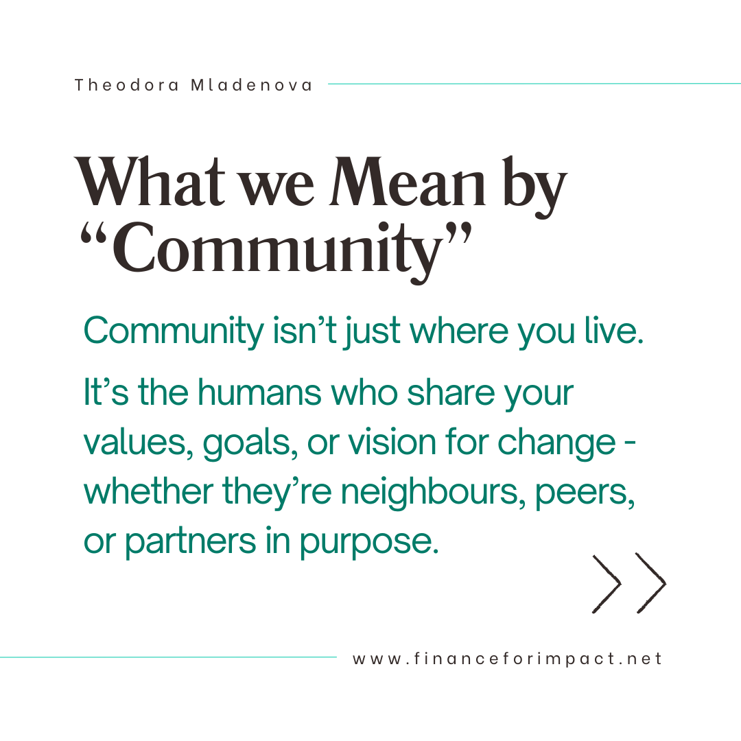 Community bonds; place-based investing; local investing; social finance; impact investing